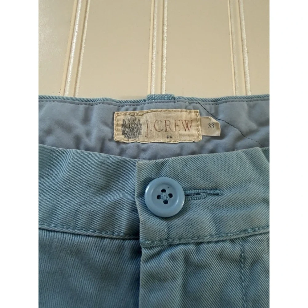 J. Crew Mens Chino Shorts Size 33 Blue Flat Front Cotton Preppy Golf Casual